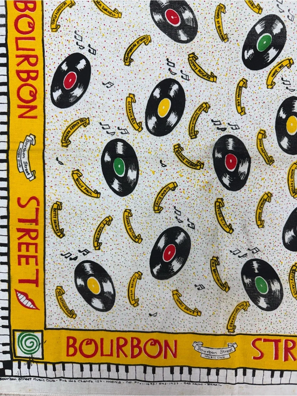 Vintage Bourbon Street New Orleans Printed Tea Towel Kitchen Towel Souvenir